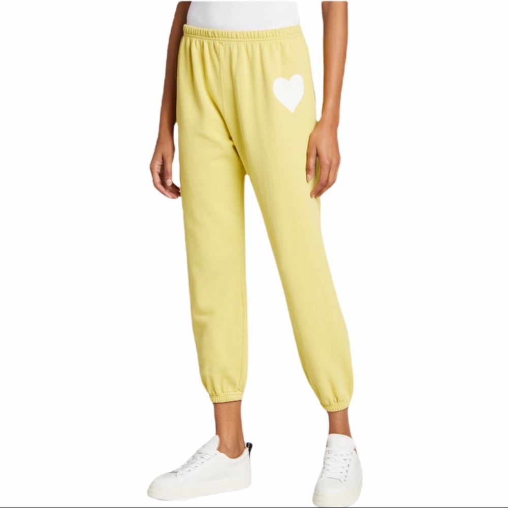 SPRWNM Heart Print Logo Track Sweat Pants Yellow